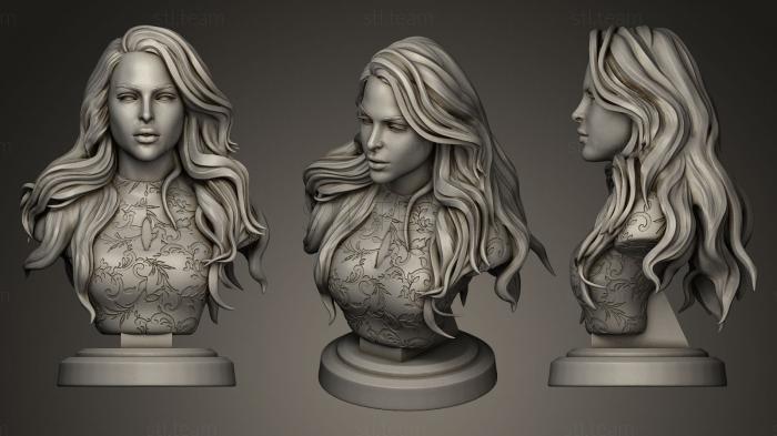 3D модель Милая девушка с красивыми волосами (STL)